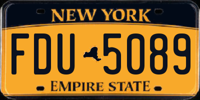 NY license plate FDU5089