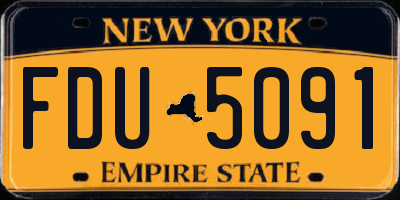 NY license plate FDU5091