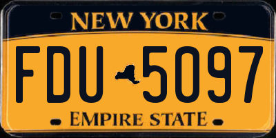 NY license plate FDU5097