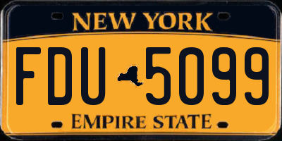 NY license plate FDU5099