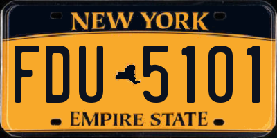 NY license plate FDU5101