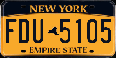NY license plate FDU5105