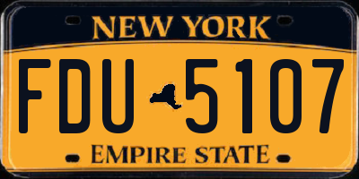 NY license plate FDU5107