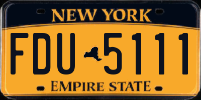 NY license plate FDU5111