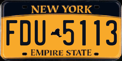 NY license plate FDU5113