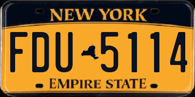 NY license plate FDU5114