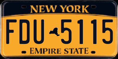 NY license plate FDU5115