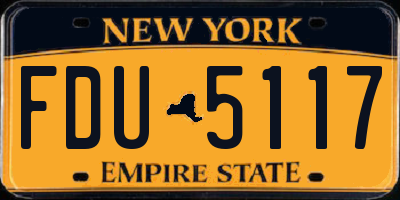 NY license plate FDU5117