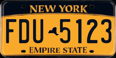 NY license plate FDU5123