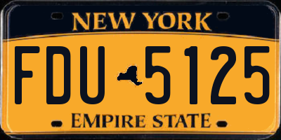 NY license plate FDU5125