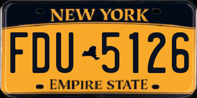 NY license plate FDU5126