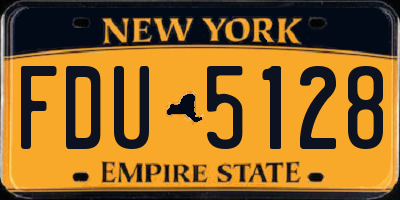 NY license plate FDU5128