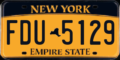 NY license plate FDU5129