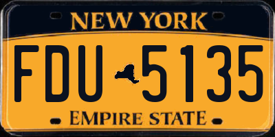 NY license plate FDU5135