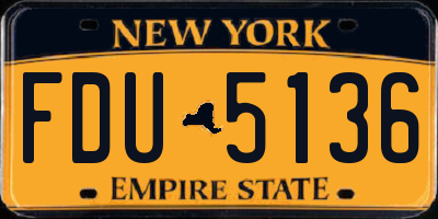 NY license plate FDU5136