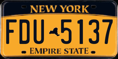 NY license plate FDU5137