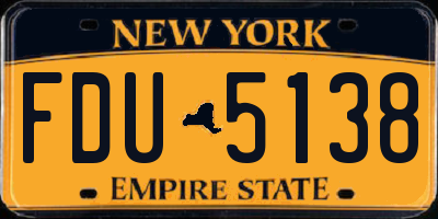 NY license plate FDU5138