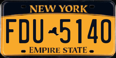 NY license plate FDU5140