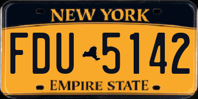 NY license plate FDU5142