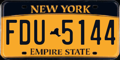 NY license plate FDU5144