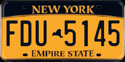 NY license plate FDU5145
