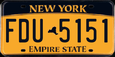 NY license plate FDU5151