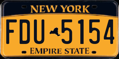 NY license plate FDU5154