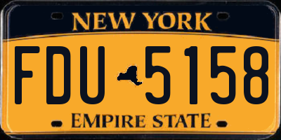 NY license plate FDU5158