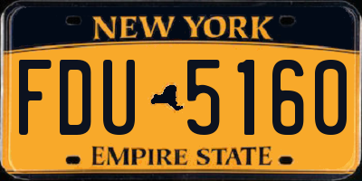 NY license plate FDU5160
