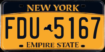 NY license plate FDU5167