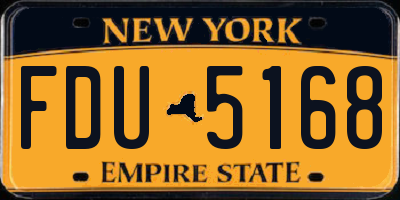 NY license plate FDU5168