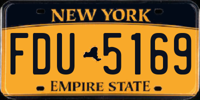 NY license plate FDU5169