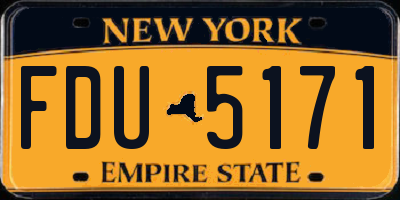 NY license plate FDU5171