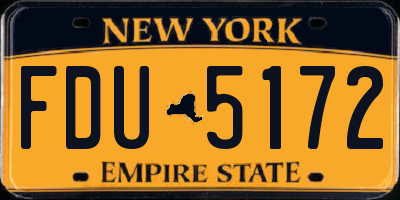 NY license plate FDU5172