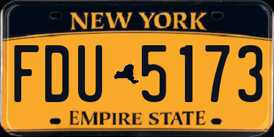 NY license plate FDU5173