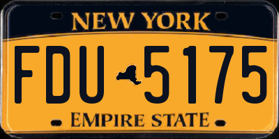 NY license plate FDU5175