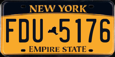 NY license plate FDU5176