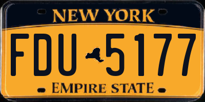 NY license plate FDU5177
