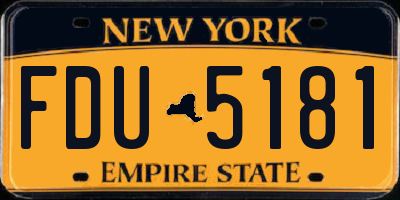 NY license plate FDU5181
