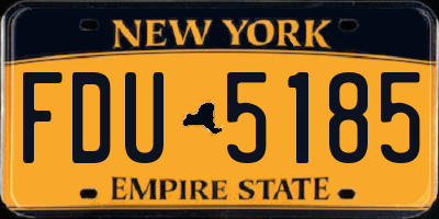 NY license plate FDU5185