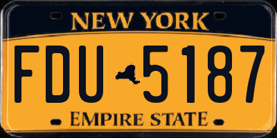 NY license plate FDU5187