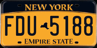 NY license plate FDU5188