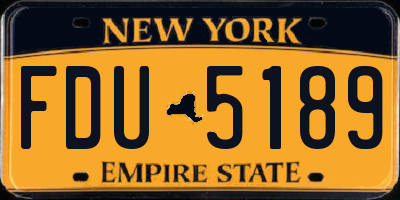 NY license plate FDU5189