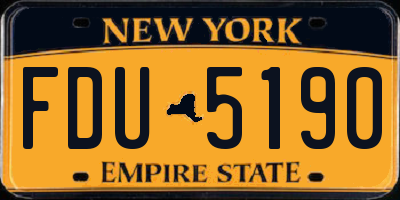 NY license plate FDU5190