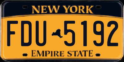 NY license plate FDU5192