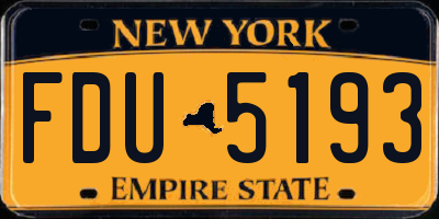 NY license plate FDU5193