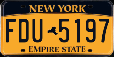 NY license plate FDU5197