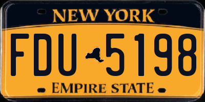NY license plate FDU5198