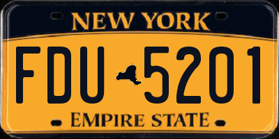 NY license plate FDU5201