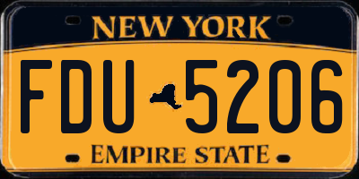 NY license plate FDU5206